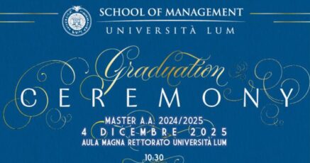 Graduation Ceremony dei Master LUM 2024/2025: il 4 dicembre la cerimonia ufficiale in Aula Magna